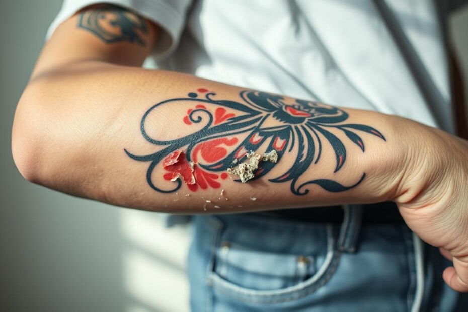 Źle gojący się tatuaż